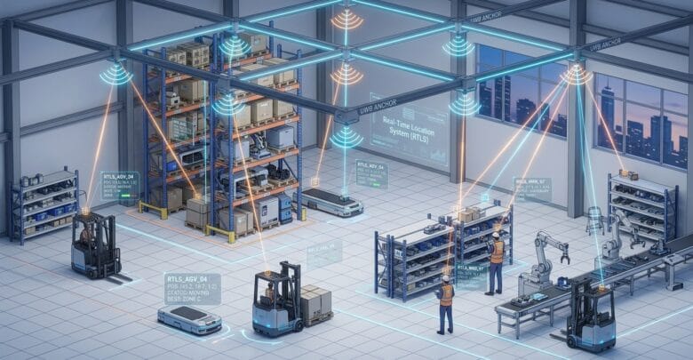 Real-Time Location Systems RTLS factory architecture diagram