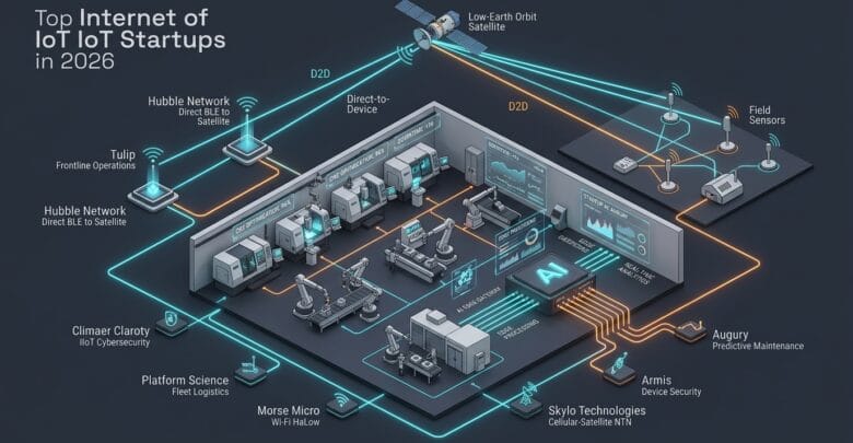 Top IoT startups in 2026 innovating IIoT satellite connectivity and edge security